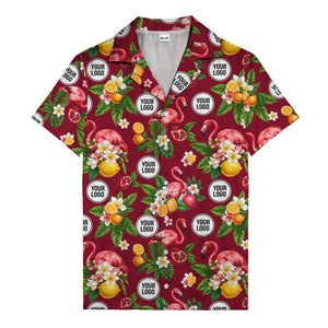 flamingo & pomegranate paradise hawaiian shirt for men