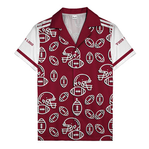 football helmets & balls repeat hawaiian shirt for men
