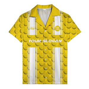golf ball & white stripe repeat hawaiian shirt for golfers
