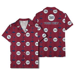 golf flag & custom logo repeat hawaiian shirt for men