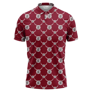 interlocking chain link logo repeat monochrome graphic polo shirt for men