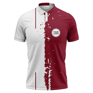 monochrome abstract lines & splatter paint art polo shirt for men