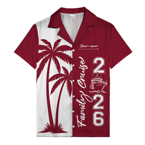 palm tree cruise ship family vacation graphic hawaiian shirt