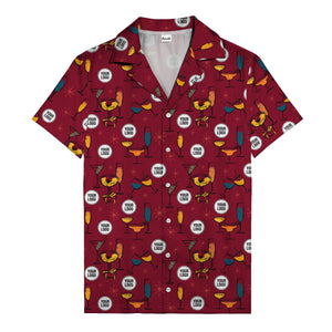 retro cocktail glasses & martini starburst hawaiian shirt