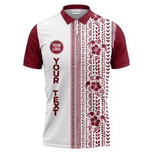 sea turtles hibiscus polynesian tribal black white polo shirt for men
