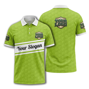 shield logo stars hexagon pattern polo shirt for men