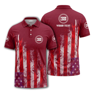 smoky american flag stars & stripes patriotic bold golf polo shirt