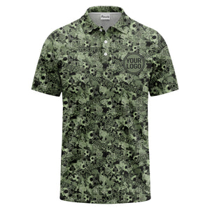 soccer ball camouflage custom logo polo shirt for men