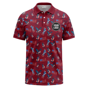 statue of liberty eagles golf clubs polo shirt