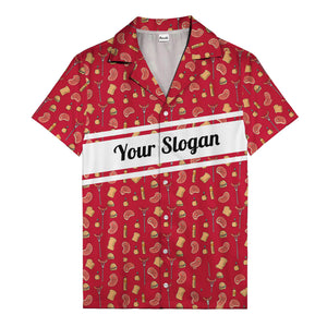 steak sausage burger cartoon grill repeat hawaiian shirt