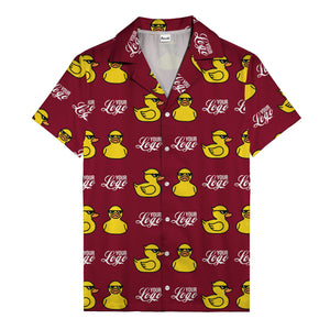sunglassed rubber ducky parade custom logo hawaiian shirt