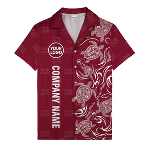 tribal black sea turtles riding waves hawaiian shirt
