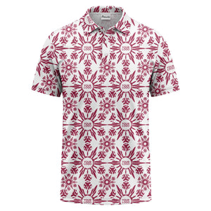 watercolor sunburst floral repeat pattern golf polo shirt