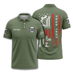 american flag stars & stripes patriotic custom logo polo shirt