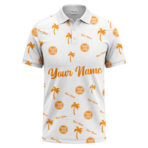 black palm tree silhouettes personalized polo shirt with custom logos