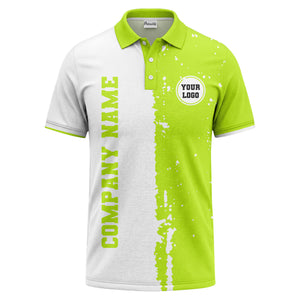 black white paint splatter custom logo corporate polo shirt