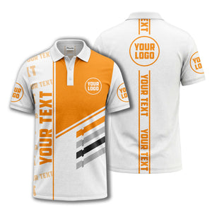 bold geometric stripes & custom text placeholder modern polo shirt