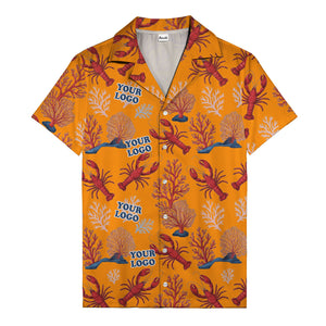 coral reef lobsters & watercolor logo repeat hawaiian shirt