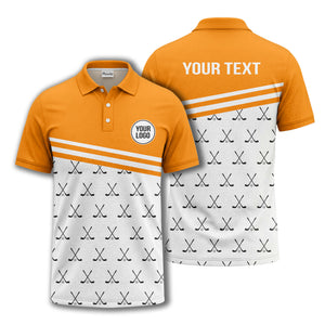 crossed golf clubs & balls repeat pattern polo shirt for men