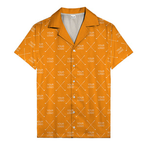 crossed golf clubs logo repeat pattern hawaiian shirt for men
