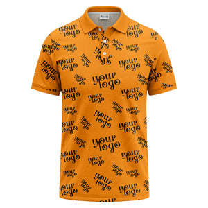 custom logo repeat typography minimalist polo shirt