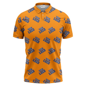 repeating custom logo illustration polo shirt for personalized hawaiian style
