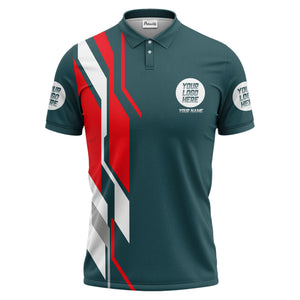 custom multi color geometric abstract modern men's performance polo shirt