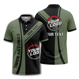 customizable company logo diagonal stripe polo shirt for corporate teams
