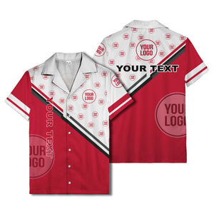 customizable diagonal stripe & logo repeating hawaiian shirt