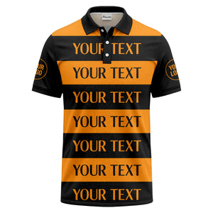 customizable text on bold horizontal stripes polo shirt