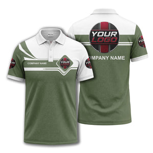 diamond stripe custom logo corporate polo shirt