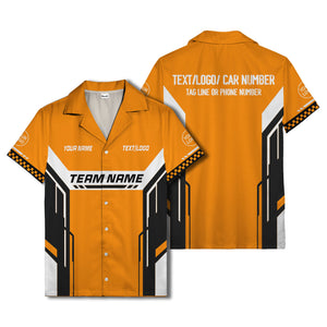 geometric stripes & custom text aloha hawaiian shirt for men