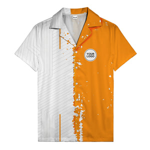 ink splattered abstract lines monochrome hawaiian shirt