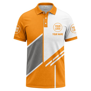 modern diagonal stripe custom logo men's golf polo shirt