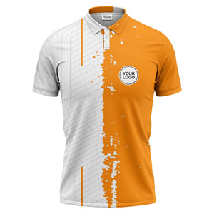 monochrome abstract lines & splatter paint art polo shirt for men