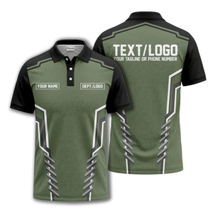 monochrome geometric lines custom name logo polo shirt for departments