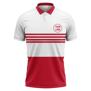 monochrome horizontal stripes & circular logo modern minimalist polo shirt for men