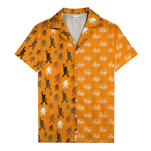 sasquatch golfers swinging clubs cartoon black hawaiian shirt for men
