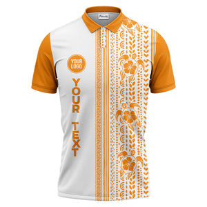 sea turtles hibiscus polynesian tribal black white polo shirt for men