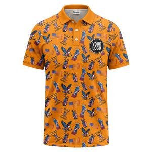 statue of liberty eagles golf clubs polo shirt