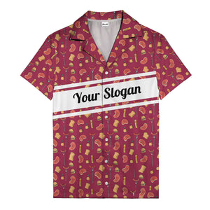 steak sausage burger cartoon grill repeat hawaiian shirt