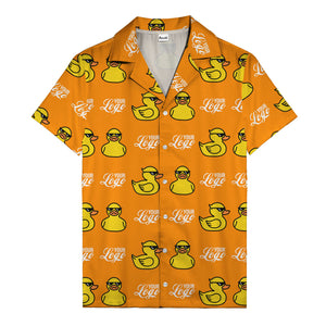 sunglassed rubber ducky parade custom logo hawaiian shirt
