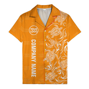 tribal black sea turtles riding waves hawaiian shirt