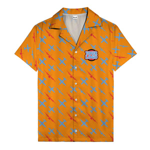 vintage airplane repeat pattern hawaiian shirt for aviation fans