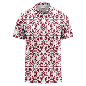 watercolor sunburst floral repeat pattern golf polo shirt