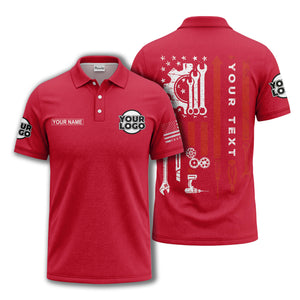american flag stars & stripes patriotic custom logo polo shirt