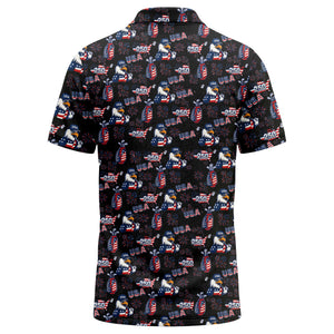 bald eagles golf bags fireworks patriotic polo shirt for men