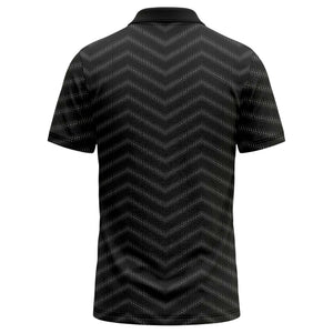 black chevron dot geometric pattern custom logo polo shirt for men