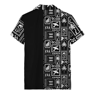 black palm trees & toucans graphic hawaiian shirt for men