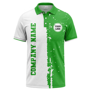 black white paint splatter custom logo corporate polo shirt